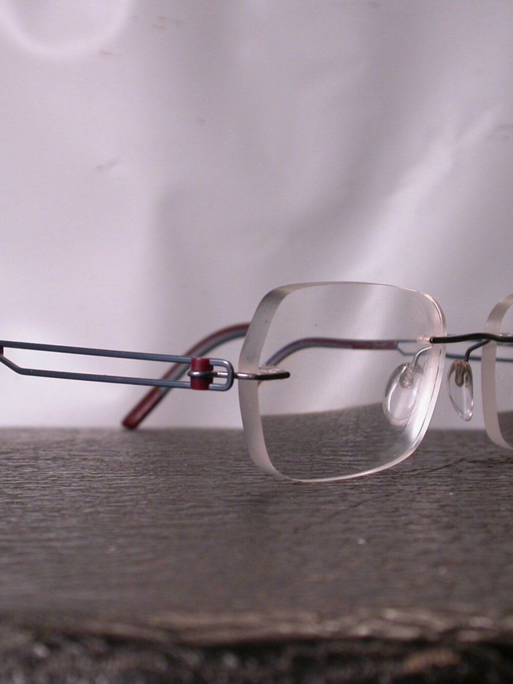 Silhouette Titan Frameless Blue Wire Purple Light Eyeglasses Made in Austria